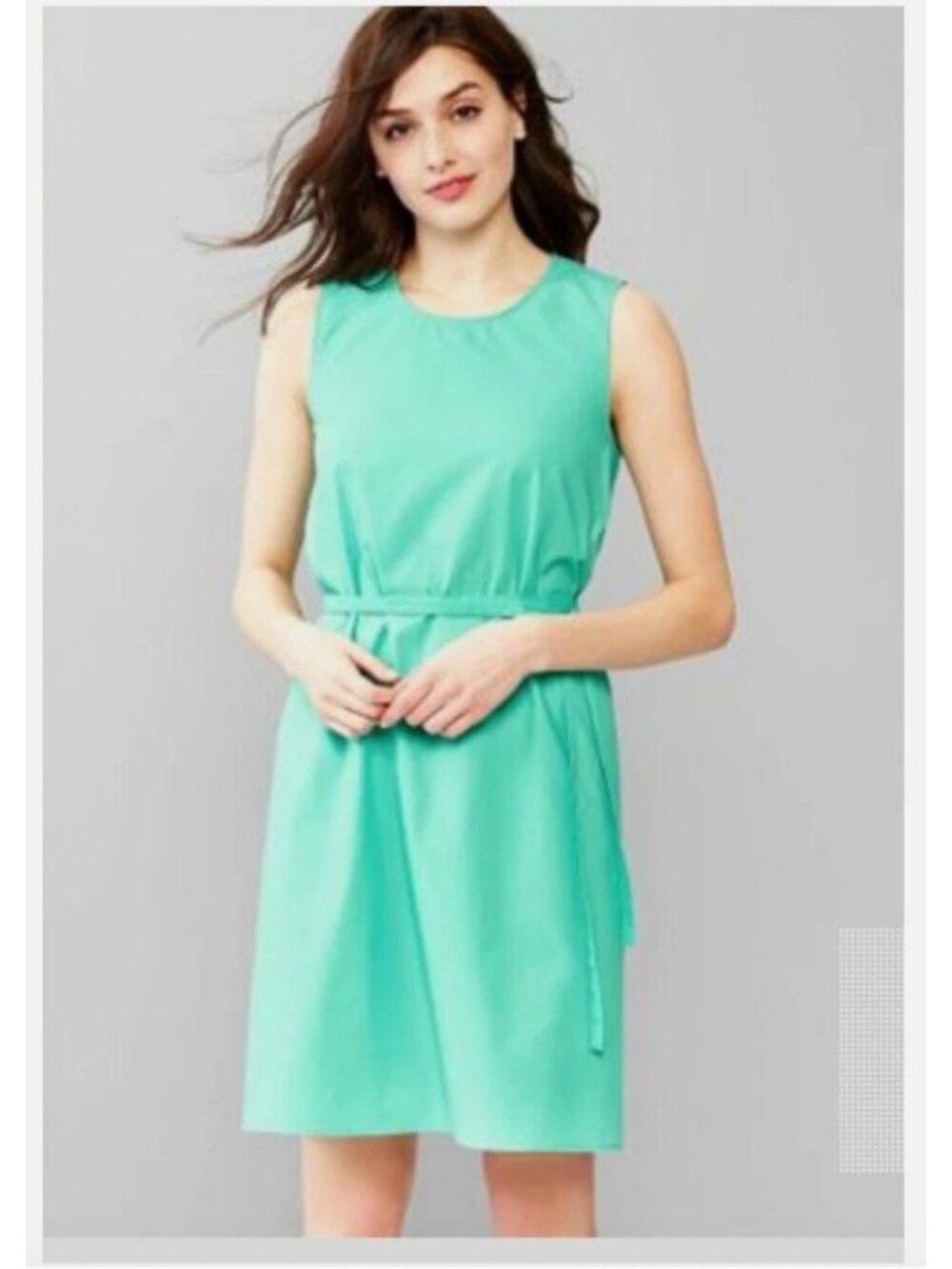 NWT GAP A-Line‎ Sleeveless Cotton Tank Dress in Aqua Size Large